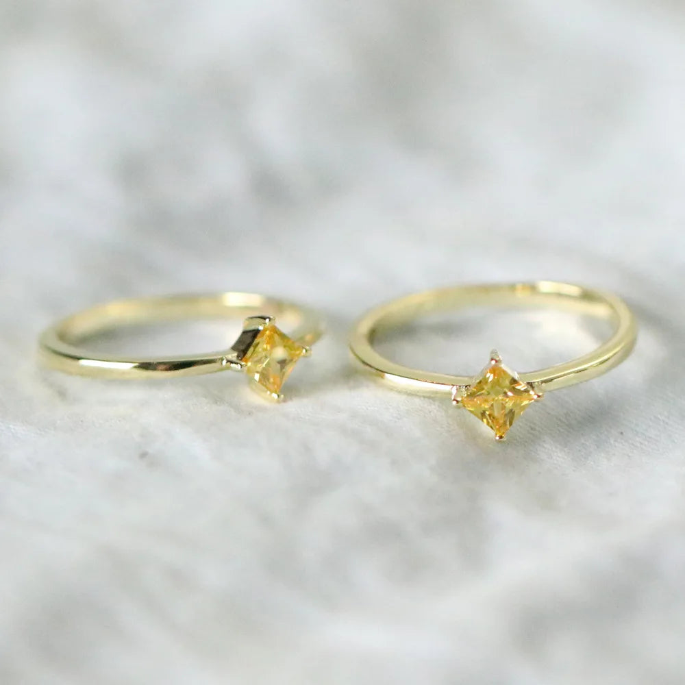 Gold Yellow Gemstone Ring