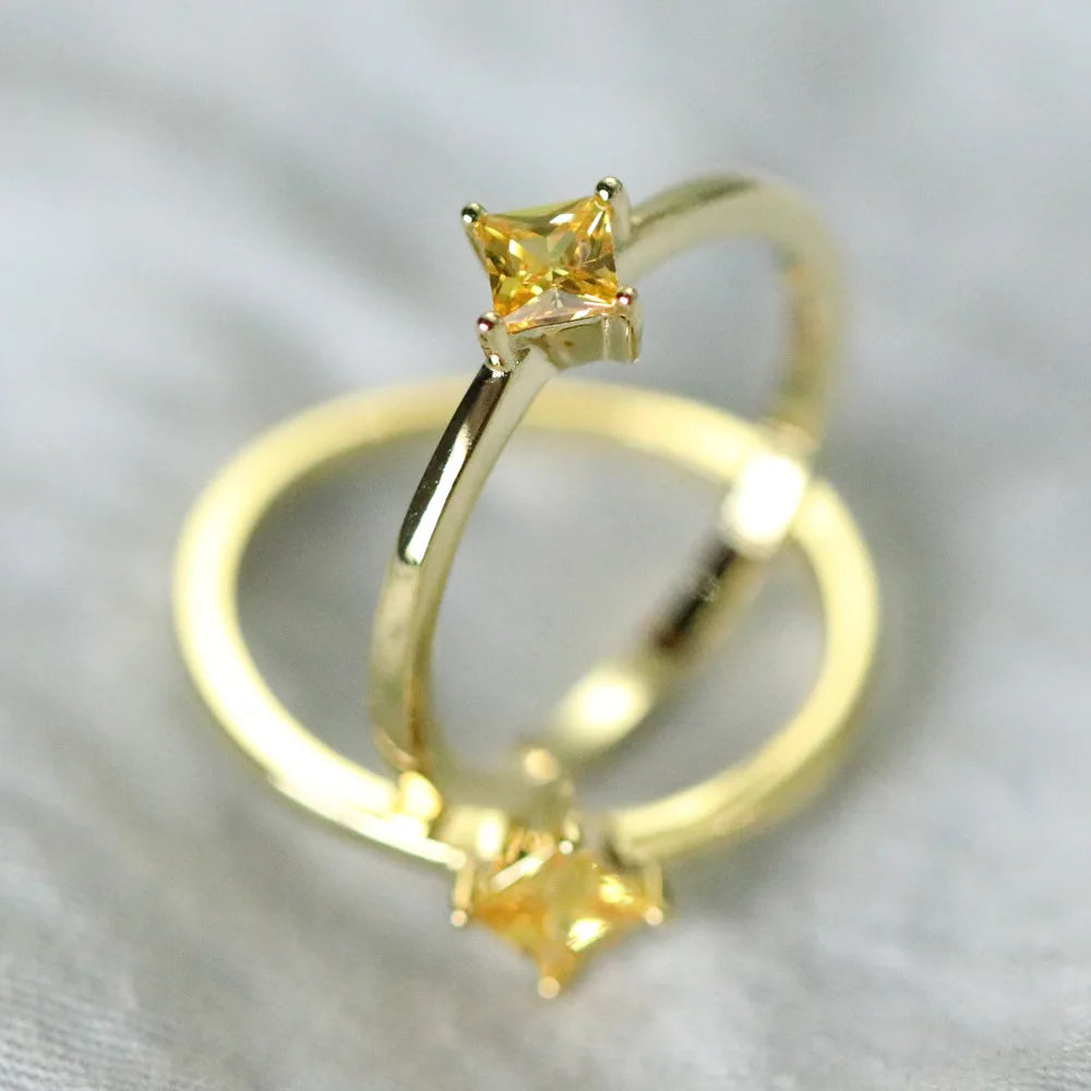 Gold Yellow Gemstone Ring