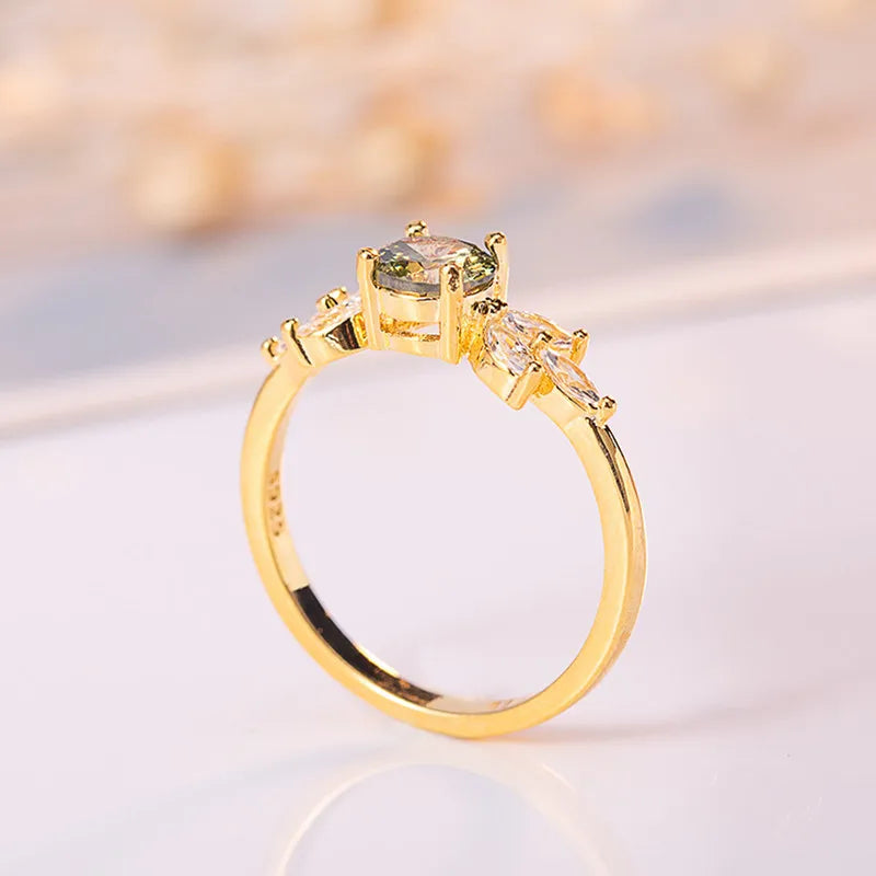 Gold Topaz Gemstone Ring