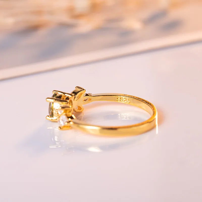 Gold Topaz Gemstone Ring